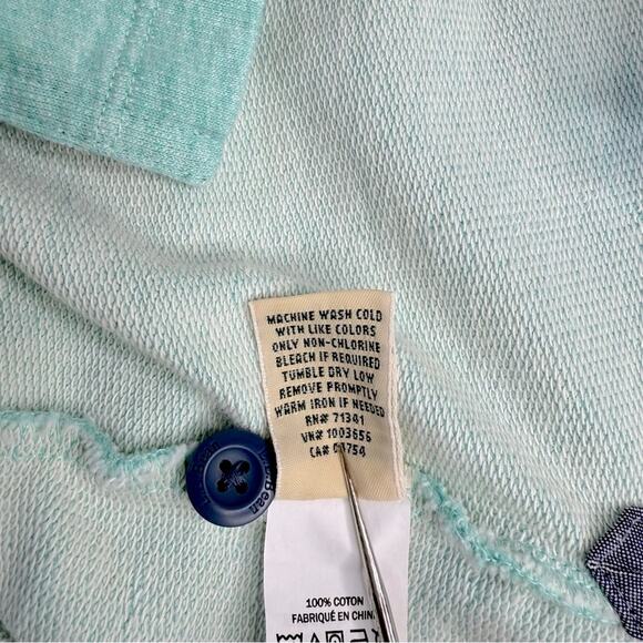 L.L Bean Hoodie Women's MP Mint Rugby Popover Sweatshirt Boating Nautical Beach - Picture 12 of 14